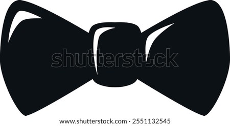 A black bow tie with a white background