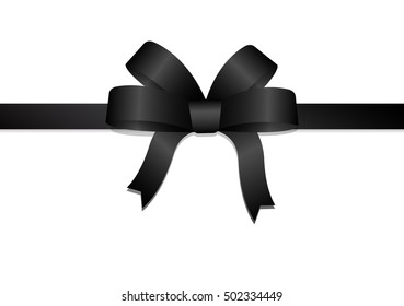 Black bow, Vector illustration