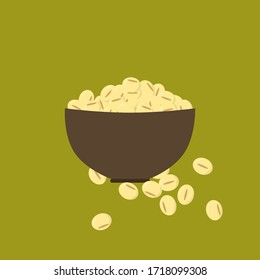 a black bowl full of soy beans