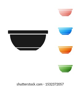 Black Bowl icon isolated on white background. Set icons colorful. Vector Illustration