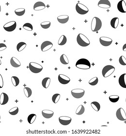 Black Bowl icon isolated seamless pattern on white background.  Vector Illustration