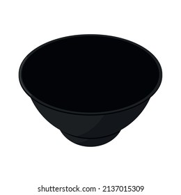black bowl kitchenware icon isolated