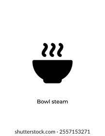 Black Bowl steam vector icon