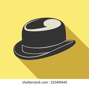 black bowler hat