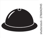 Black bowler hat icon vector