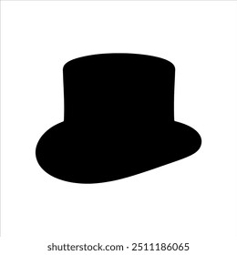 Black bowler hat silhouette vector illustration design on white background.