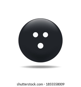 Black bowling ball on a white background, Vector.