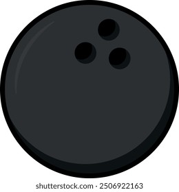 Black bowling ball with three finger holes