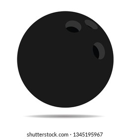 Black bowling ball- Vector.