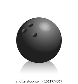 black bowling ball, vector illustration 
