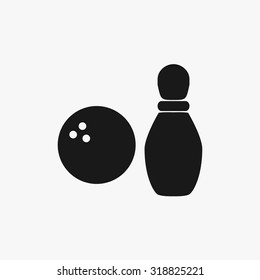 Black Bowling icons set. Vector Illustration eps10
