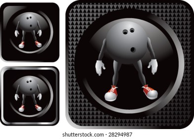 black bowling man web button