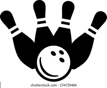 Black Bowling Pins with Ball