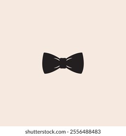 Black bowtie icon. Realistic illustration of black bowtie flat vector design.