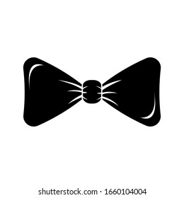 Black bow-tie icon. vector illustration tuxedo butterfly on white background.