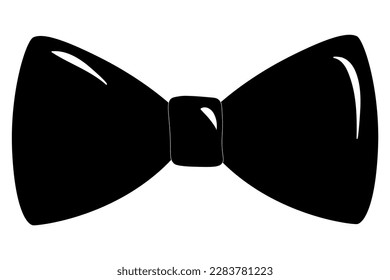 Black bowtie isolated on white background. Father's day symbol. Vector illustration.