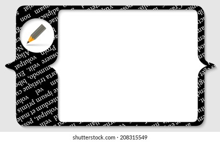 black box for any text with pencil