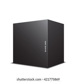 Black box. Cube. Vector illustration.