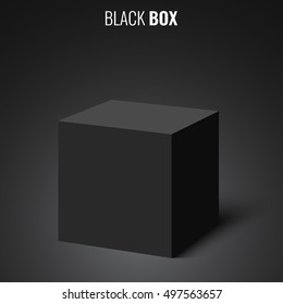 Black box. Cube. Vector illustration.