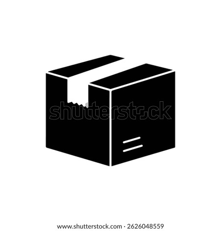 Black Box Icon with Authorized Shipment Label