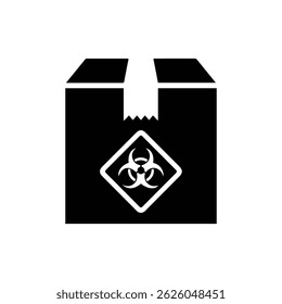 Black Box Icon with Hazardous Material Symbol