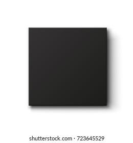 Black box isolated on white background. Top view.  Template for your presentation design, banner, brochure or poster. Vector illustration.