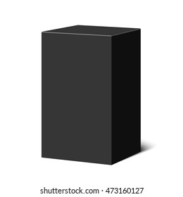 Black Box. Package. Pedestal. Vector Illustration.