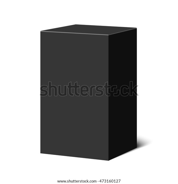 Black Box Package Pedestal Vector Illustration Stock Vector (Royalty