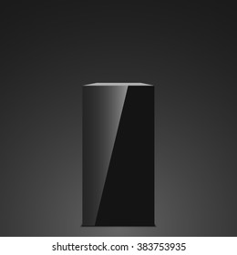 Black box. Pedestal. Vector illustration.