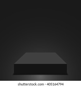 Black box. Pedestal. Vector illustration.