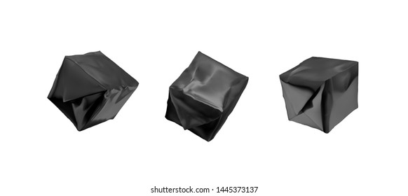 Black Box set in foil realistic design isolated on white background