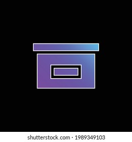 Caja negra para almacenamiento icono de vector de gradiente azul