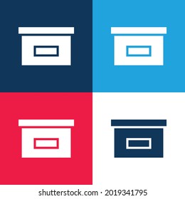 Black Box For Storage blue and red four color minimal icon set