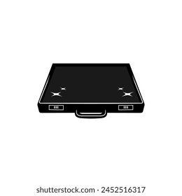 maleta de caja negra alrededor de la Ilustración vectorial