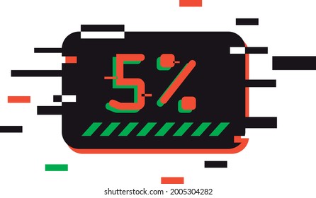 black box text with glitch effect - all numbers, percentage and dollar icon