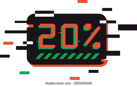 black box text with glitch effect - all numbers, percentage and dollar icon