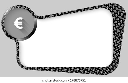 black box with texture of multiply squares and euro sign