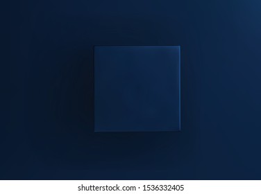 Black box top view mock up. Christmas box template black background. Luxury packaging collection. Present box top view