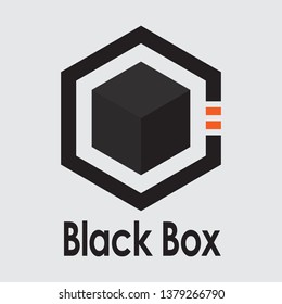 black box vector logo for your design - hexagonal