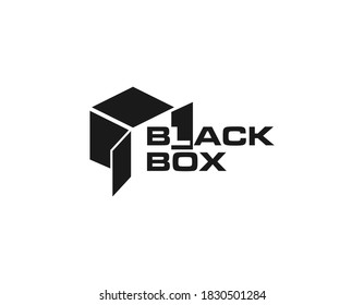 Ilustración de diseño del logotipo del símbolo del vector de caja negra.	