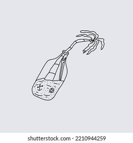Black box,image in the bottle