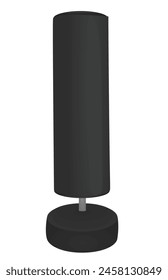 Bolso de boxeo negro. Ilustración vectorial