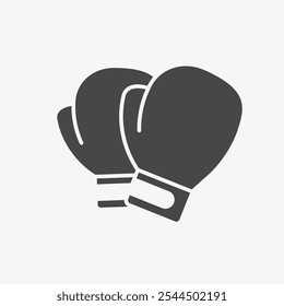 Black Boxing Gloves. Icon illustration. Vector on white backgrond.