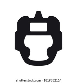 Black boxing helmet, simple flat vector illustration design