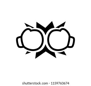 black boxing sign. Isolated Vector Illustration