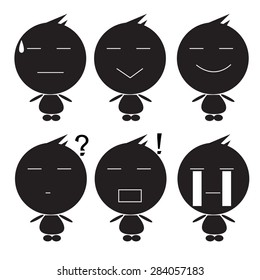 Black boy Emoticon Set