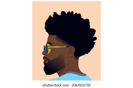 Black Boy Portrait minimalist illustration, vector design eps 10