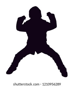 Black boy silhouette. Vector illustration.