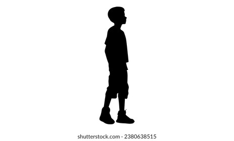 Black boy silhouette. Vector illustration on white background.