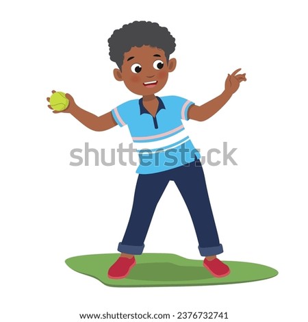 Black boy throwing ball illustration